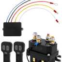 QWORK Wireless Winch Remote Control Kit, 12V 250A Winch Solenoid Relay Contactor + 12V Wireless Winch Receiver with 2pcs Wireless Winch Remote, for Truck ATV SUV 63070 62135 74900 70715, QS10384
