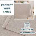 FantasDecor Linen Textured Table Cloths Round Tablecloth Waterproof Spill-Proof Wrinkle Free Cover for Dining Room and Outdoor Use, Pink Sand, 70 x 70 Inch