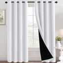 H.VERSAILTEX Blackout Curtains for Bedroom 100% Black Out Living Room Curtains, 84 inch Long Patio Curtains for Sliding Doors, Energy Efficiency Window Curtain Panels 1 Piece, Pure White