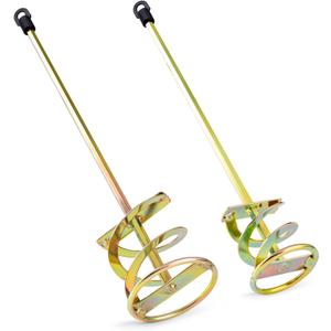 Paint Mixer for Drill, Paint Stirrer for Drill, Zinc Plated Steel, Rustproof and Easy to Clean, Fits Standard Drill, 1-5 Gallon Buckets, Mixes Paint, Mud, and Cement, Diamater 2.36" and 3.15", 2PCS