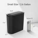 TIPGO Automatic Motion Sensor Bathroom Trash Can with Lid, 2.6 Gallon Touchless Trash Bin, Smart Garbage Can Plastic Slim Wastebasket for Bedroom, Office, Dorm (Black)