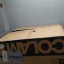 COLAMY Wingback Upholstered Side Dining Room Chairs Set of 2, Fabric Dining Chairs with Tufted Button, Living Room Chairs for Home Kitchen, Blue