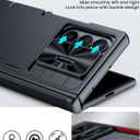 Vizvera for Samsung Galaxy Z Fold 7 Case Wallet,RFlD Cards Holder [Privacy Screen Protector][Camera Cover] Shockproof Silicone Protective Phone Case for Z Fold 7 2025-Black