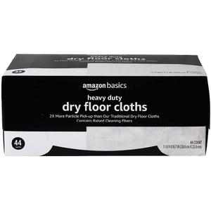 Amazon Basics Heavy Duty Dry Sweeping Cloths to Clean Dust, Dirt, Pet Hair, Fits Swiffer Sweeper Mop Heads, 44 Count (Pack of 1)