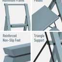 Mayi Plus 5 Step Ladder, Lightweight Folding Step Stool with Convenient Handgrip,Aluminum 330lbs Capacity Step Ladder for Office,Household,Kitchen,Library(Blue)