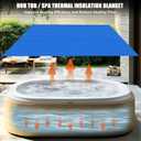 Solar Bubble Hot Tub Spa Cover for 5.4 x 5.4 FT Square Inflatable Swimming Pool Blanket Thermal Floating Insulation 16 Mil Bubble Solar Covers for Indoor Outdoor Spa Hot Tub Wrap Covers