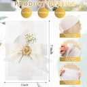 Fuyoooo 60 Set Wedding Invitations Wraps Set Pre Folded Vellum Jackets for 5 x 7 Invitations Self Adhesive Gold Wax Seal Stickers Dried Baby's Breath Flowers Chiffon Silk Ribbon for Craft DIY