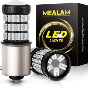 1156 1141 1003 7506 BA15S LED Bulbs Brilliant Red, Super Bright 60 SMD Chips for Car Truck Tail Break Turn Signal Blinker Light(Pack of 2)