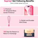 3 in 1 Magnetic Shockproof for iPhone 17 Pro Max Case, [Fit for MagSafe] [TOP Military Protection] 1X Screen Protector+1X Wrist Strap, Camera Control Cover for iPhone 17 ProMax Translucent Hot Pink
