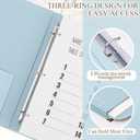Marspark 3 Rings in Case I Die Binder Important Document Organizer with Labels, Life Pockets Organizer Expanding File Folder for Family Papers, Letters, Birth Certificates, Photos, Passports(Blue)