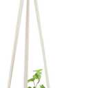 Mkono Ceramic Hanging Planter Macrame Plant Holder 5 Inch Cute Succulent Cactus Pot with Cotton Rope Hanger for Indoor Outdoor Decor, 1 Pack