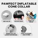 Inflatable Dog Cone Collar-Enhanced Anti-Licking Protective Cone with Adjustable Strap-Soft Dog Donut Collar Recovery Cone for Pets After Surgery(Grey, M) (M(Neck:8''-11''))