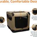 Amazon Basics Portable Folding Soft Dog Crate for Cat, Dog, Rabbit, Double Door with Mesh Ventilation, Collapsible, Easy to Set Up, Large 36" x 24" x 24", Tan