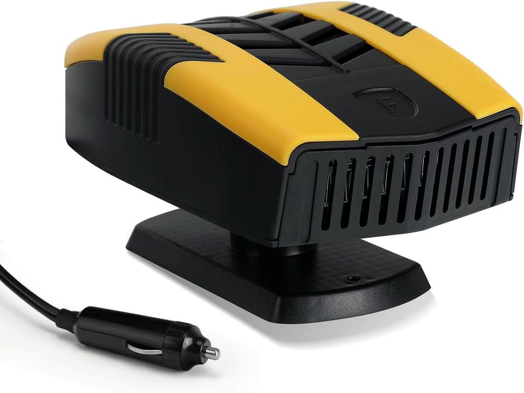 Pycoal Car Heater, 12V Portable Heater for Car Fast Heating Defogging & Defrosting, 2-In-1 Heating & Natural Wind Car Defroster, 360° Rotary Portable Car Heater with Automatic Power-off Protection