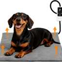 BECEMURU Pet Heating Pad for Dogs & Cats, 24x18 in, Waterproof Heated Bed with 6-Temp & Timer, Chew-Resistant Cord Electric Warm Bed for Senior Pets, Soothing Pain Relief for Arthritis