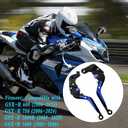 for Suzuki GSXR 600 750(2006-2024) 1000R(2009-2024) GSX-R 1000(2005-2006) Motorcycle Clutch Lever Folding Extendable Adjustable Handlebars Brake and Clutch Levers Set(Blue)