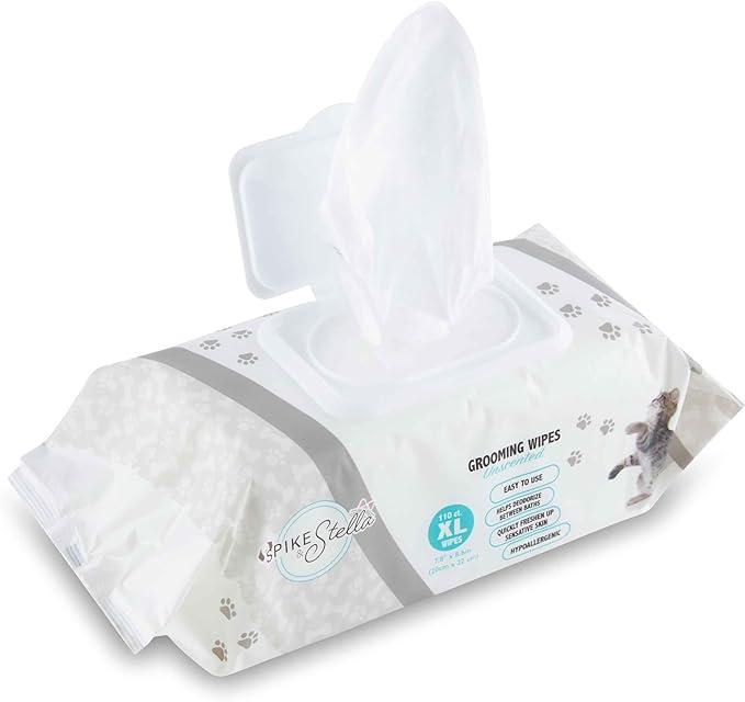 2 Packs 110 Pack Pet Grooming Wipes - Large & Extra-Large Sizes - Lavender, Aloe, & Unscented Variations - Hypoallergenic & Extra Durable - Perfect for Dogs & Cats, 8.6"x7.8"