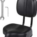 Bike Seat with Backrest,Extra Wide Bicycle Seat with Back Support,Extra-Large Bicycle Seat with Padded PU Cushion Saddle Fit for Tricycle Mountain E-Bike, Includes Installation Tools (Grey)