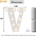 Pooqla LED Marquee Letter Lights Sign, Light Up Alphabet Letter for Home Party Wedding Decoration V