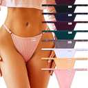 FINETOO 10 Pack Adjustable G String Thongs for Women Sexy Underwear Low Rise Womens Thong Breathable Cotton Panties, Size S