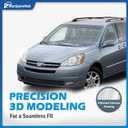 Headlights Assembly for 2004 2005 Toyota Sienna CE, LE, XLE, XLE Limited (Halogen Model Only) Headlamp Replacement Chrome Housing Amber Reflector Driver & Passenger Side