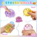 VISCOO 4 Pack Octopus Stress Balls for Adults Kids, Taba Squishy, Squishy Fidget Toys for Anxiety Stress Relief, Cute Squeeze Ball Set for Easter Basket Stuffers, Party Favors Classroom Prize Birthday
