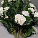 2 Pack 3FT Artificial Camellia Tree with Ground Spike, Full Bloom Fake Camellia Plant Outdoor, Dense Flower Artificial Trees for Front Porch Decor, Patio Garden Yard Decorations, White
