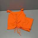 2 Piece Sets for Women Sexy Ribbed Crop Tops High Waist Bodycon Capri Pants Womens Summer Outfits Clubwear (Orange, M)