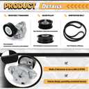 Drive Belt Tensioner and Idler Pulley Serpentine Belt kit Compatible with Mercedes-Benz ML350 C230 C300 C350 E350 S550, 2006-2011#Replace 2722021419 2722000270 6pk2404