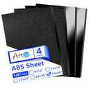 Art3d ABS Plastic Sheets 1/8 Inch Thick 24"x48", 4 Pack - Thermoform Two-Sided Rigid Art3d ABS Sheet (Textured Plastic Front & Smooth Back)