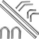 Richeer 2 Inch O.D. Stainless Steel Exhaust Pipe Kit DIY Custom Tube (8PCS)
