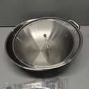 Inqibee 13 Inch Stainless Steel Wok with Lid, Induction Compatible Stir Fry Wok Pan, Long Handle & Helper Handle, Tri-Ply Construction, Works on All Stovetops, Oven & Dishwasher Safe