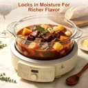 MAGNIFIQUE Slow Cooker, 4.5 Quart 8-in-1 Glass Pot Multi-Cooker, Non-Toxic Slow Cooker with Removable Borosilicate Glass Pot, for Rice, Pasta, Steam & Proof, Oatmeal