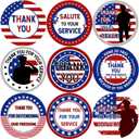 2 Inch Thank You for Your Service Stickers for Veterans Day Patriotic Thank You Sticker Veterans Day Appreciation Gifts Military Labels for Memorial Independence Day Party Favor Supplies 108 PCS