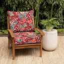 Arden Outdoor Deep Seat Cushion Set, Foam, 24x24, Red Tropical Floral | earthFIBER, Sofa, Couch, Conversation Set, Premium High-Density Foam, Never Flattens, Mold and Mildew Resistant, 1 Pack
