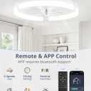 LEDIARY 20" Ceiling Fans with Lights and Remote, Modern Low Profile Ceiling Fan, 3 CCT, Stepless Dimmable, Fandelier Flush Mount Fan Light, 6 Speeds, DC Motor, App & Remote Control for Bedroom(White)