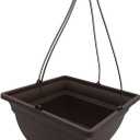 The HC Companies Eclipse Square Hanging Planter for Indoor Plants - Contemporary Hanging Plant Pot w/Attached Saucer - Lightweight & UV-Resistant Hanging Plant Holder (12" Chocolate, Pack of 1)