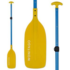 Adjustable Canoe Paddle, Collapsible Boat Paddle, 4-5 FT | Aluminum Shaft and Plastic Blade, Ergonomic Handle, Suitable for Canoe, Boat, Raft, 3-Piece