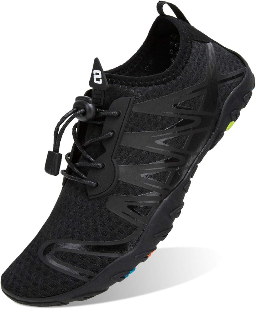WateLves Water Shoes Mens Womens Beach Swim Shoes Quick-Dry Aqua Socks Pool Shoes for Surf Yoga Water Aerobics (C-All Black, 36)