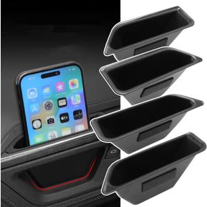 Jaronx Compatible with RIVIAN Door Organizer Tray 2025 R1T R1S(Gen 2), 4PCS Door Insert Storage Box For 2025 RIVIAN R1T Accessories R1S Accessories