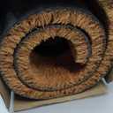 mDesign Rectangular Coir and Rubber Entryway Doormat with Natural Fibers for Indoor or Outdoor Use - Neutral Design - Stripe Border - Minimalistic- Natural/ Black
(30 x 17)