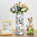 30 Pcs Easter Speckled Vintage Eggs Neutral Textured Plastic Eggs Boho Easter Decor Rustic Pastel Bowl Basket Vase Fillers Farmhouse Spring Decorations for Home Table DIY Craft