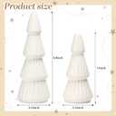KORMMCO White Ceramic Christmas Tree Decor, Winter Decorations, Small Winter Farmhouse Christmas Tree Decor Set for Tabletop, Mantel, Tiered Tray, Vintage Xmas Decorations, Set of 2 9.6& 7.5