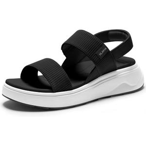 Vilanva Women's platform sandals Comfortable Cushioned Walking Shoes with Soft Insole Backstrap Casual Open Toe Summer Sandals Black, Size 8