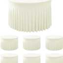 HolidayIdeas 60 Inch Beige Spandex Round Table Skirts,Fitted Stretch Tablecloths for Round 5 ft Table, Wrinkle-Free Ruffle Design Tablecloths for Banquets,Wedding,Trade Shows, Parties, Events, 6 Pcs (Butter Cream)