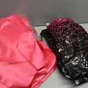 MASHAN 16Pack Disposable Plastic Party Tablecloths and Satin Table Runner Set - Black Hot Pink Dot - Wedding, Birthday, Baby Shower, Anniversary, Holiday Party Decorations