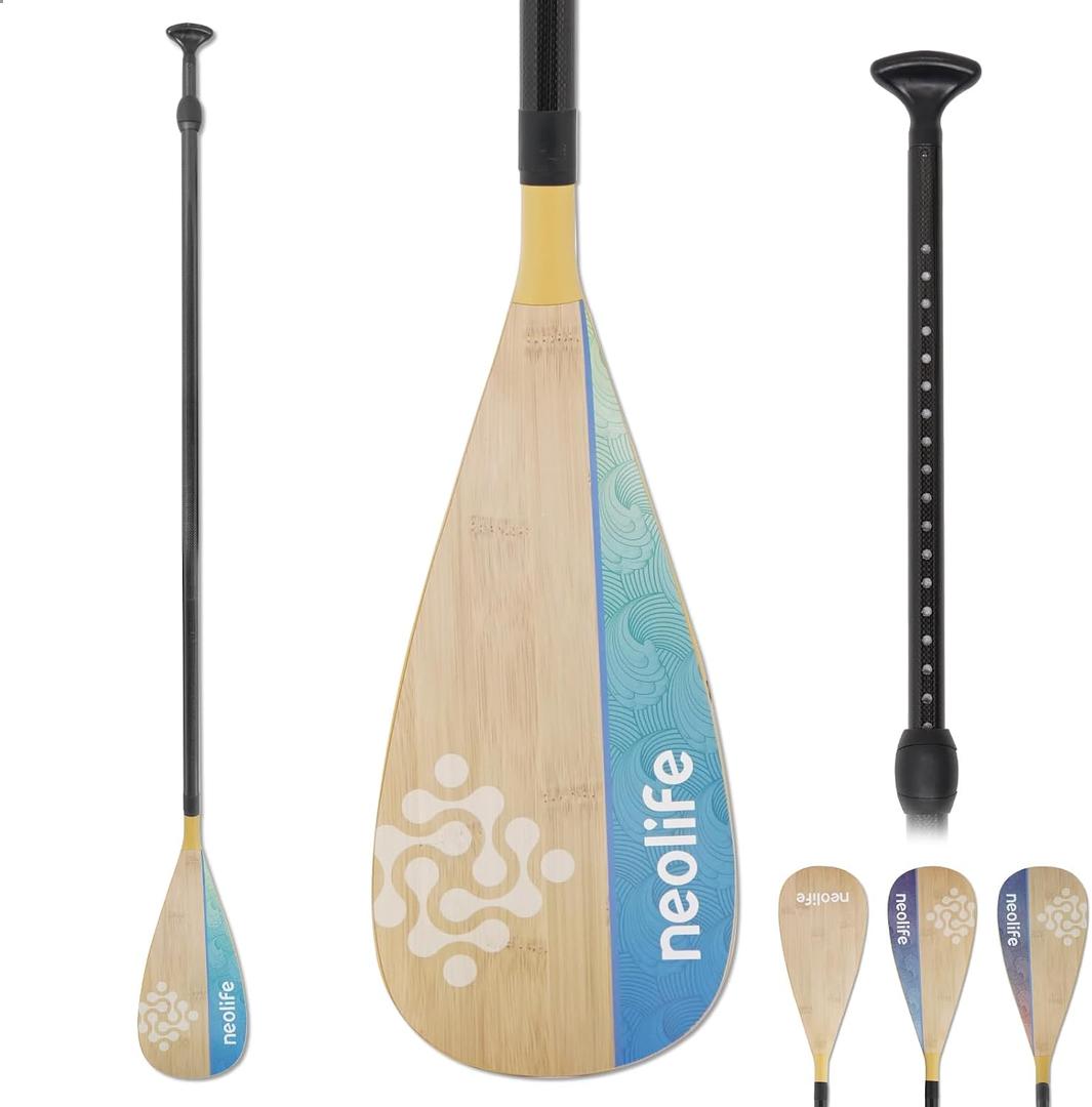 SUP Paddleboard Paddle, Adjustable Stand-Up Paddle Board Paddle
Carbon Fiber Shaft and Enhanced PP Blade, 66-82" (170-210 cm), Bamboo Pattern Decal