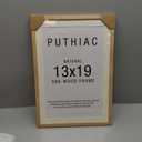 puthiac 13x19 Solid Oak Wood Picture Frame, Fits 11x17 with Mat or 13x19 Without Mat, Wall Display Only, Vertical or Horizontal, Plexi Front, 1 Pack, Natural Oak