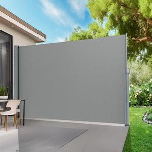 KANAGAWA 71'' x 138'' Retractable Side Awning - Folding Privacy Screen | Waterproof & UV-Resistant Outdoor Shade Divider for Patio, Garden, Balcony & Commercial Use(Light Grey) (Gray)