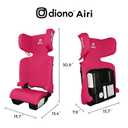 Diono Airi Lightweight High Back Booster Seat, Foldable Travel Friendly, Slim 3-Across Fit, 40100 lbs/4357 in, Frontal Impact Protection, Pink, Mfg: 04/13/2026